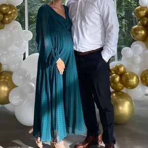 Dark green maternity dress